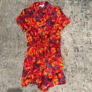 Maison d’Amelie Orange/Red Floral Romper